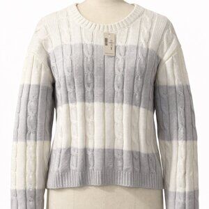 NWT Aeropostale Womens Striped Cotton Knit Sweater Cozy Crewneck Long Sleeve